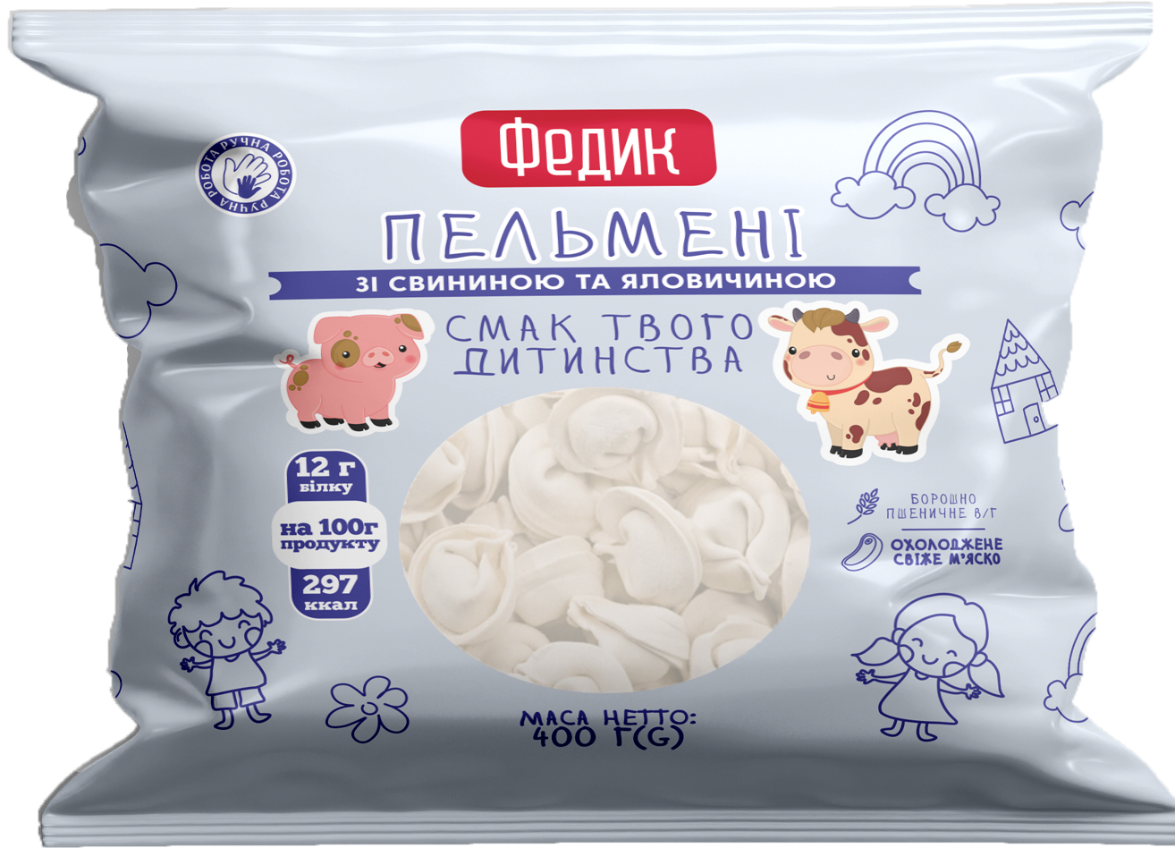 Пельмені зі свининою та яловичиною